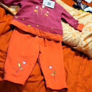 Kids Floral Matching Set - Pink and Orange